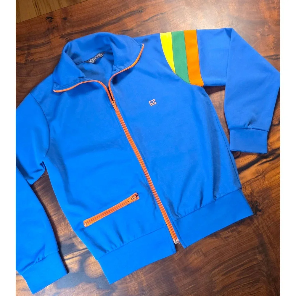 VINTAGE JIMMY CONNORS  RAINBOW STRIPE UNISEX 70'S ECLECTIC GRANDPA Y2K SKATER